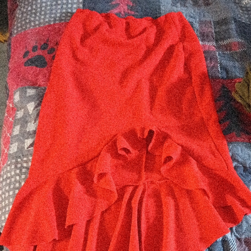 SHEIN Vibrant Red Midi Skirt